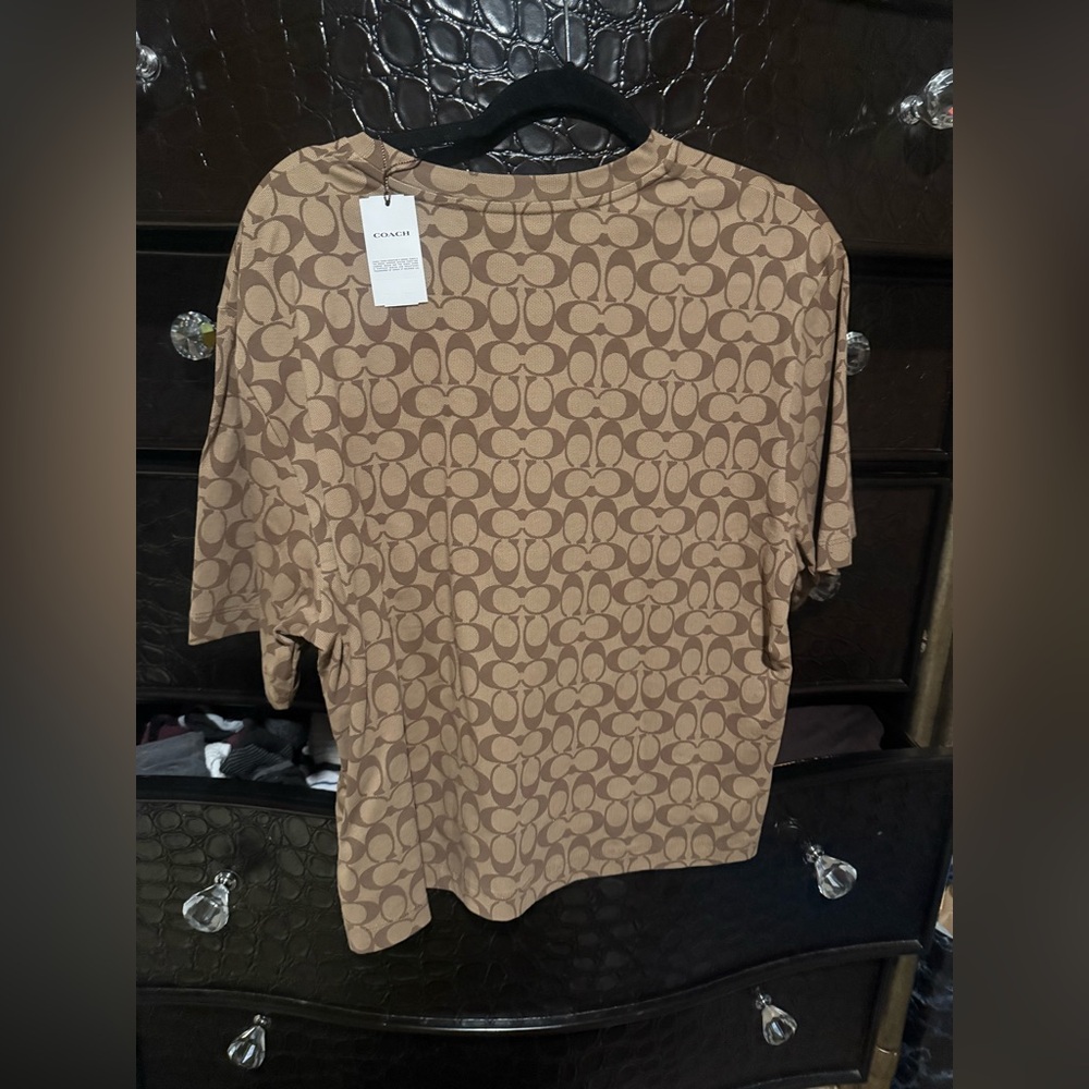 Coach Tan Signature Pattern Tee - Picture 4 of 4